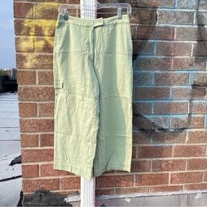 Izod Light Green Cargo cropped pants - SILK/COTTON